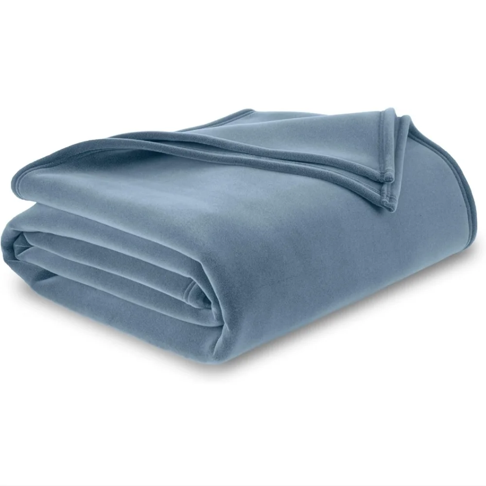 Vellux Original Queen Blanket - Soft Nylon Insulated Blanket for Bed Couch Blue